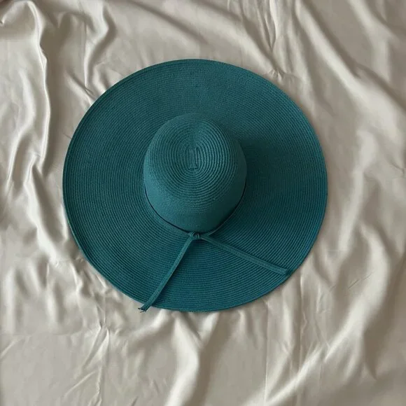 Teal Blue Sun Hat - U3i - Picture 2 of 12